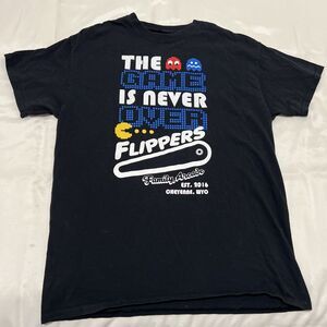 Pacman Arcade T-shirt Video Game Ghosts Shirt Black Retro Gaming Cheyenne WY